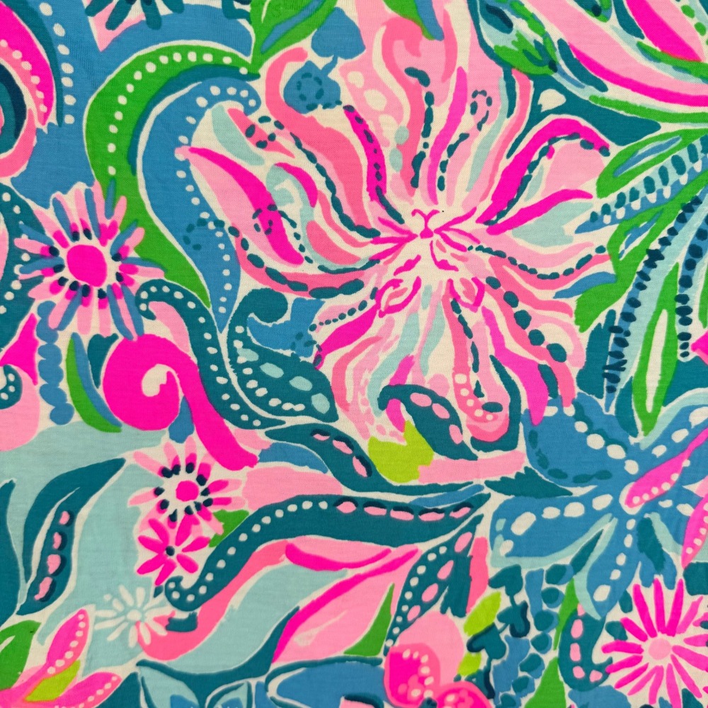 Lilly Pulitzer Geanna Swing Dress Women's XS Turquoise Oasis Golden Hour - Picture 6 of 9